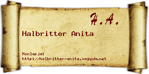 Halbritter Anita névjegykártya