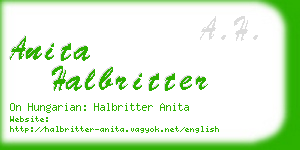 anita halbritter business card